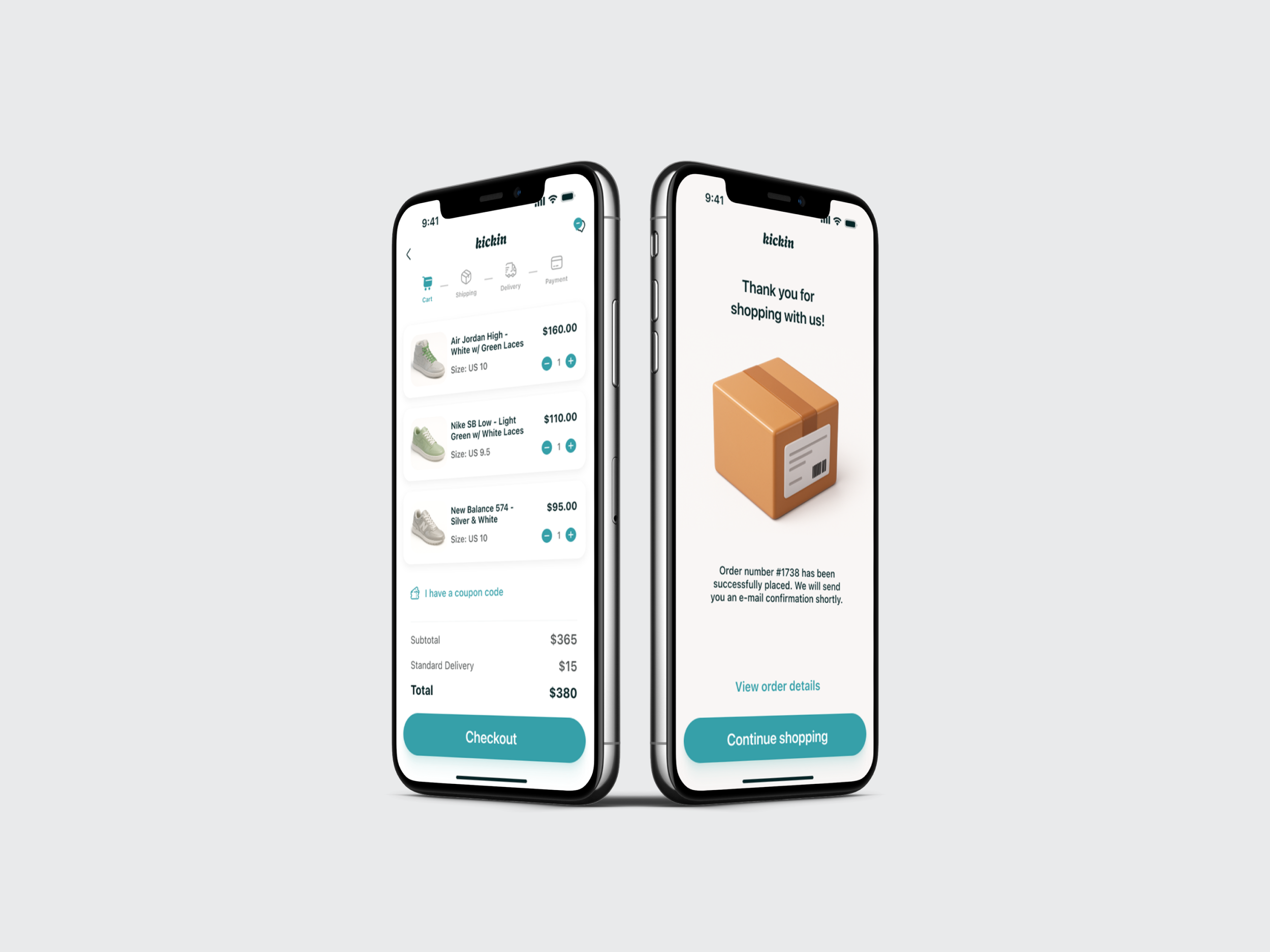 Kickin E-commerce: Checkout flow redesign