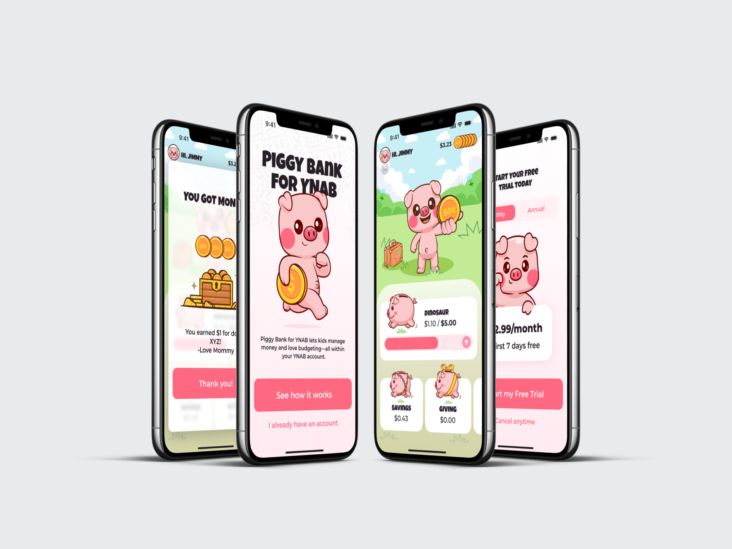 Piggy for YNAB: Financial app design for kids